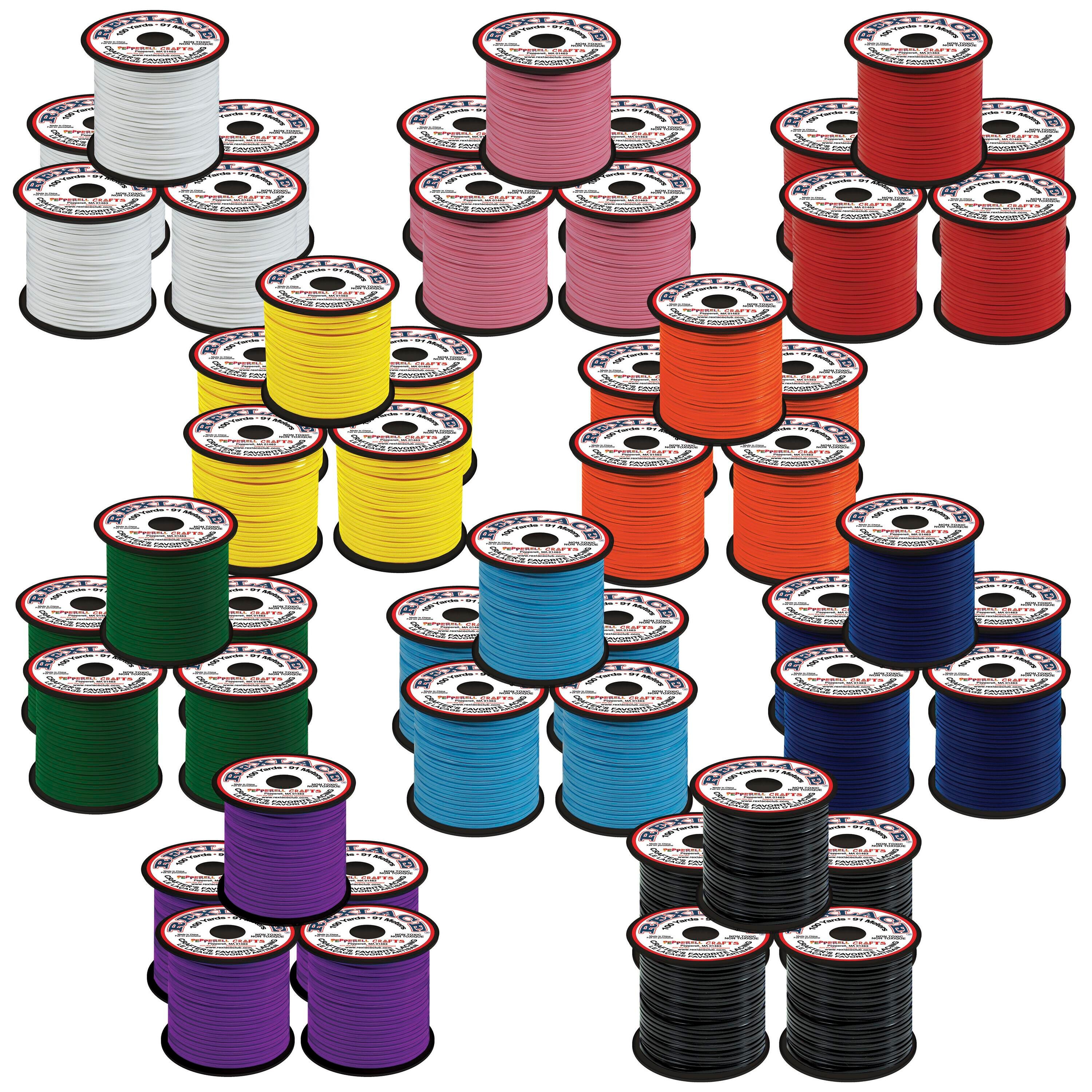 アクセサリー parco_1000 Pepperell Braiding Rexlace Group, Assorted Colors, Pack of 50